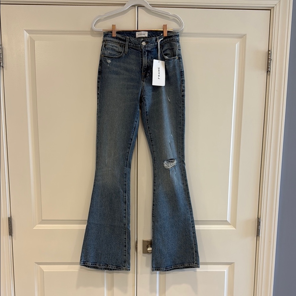 Flare Jeans in Blue by Frame Denim